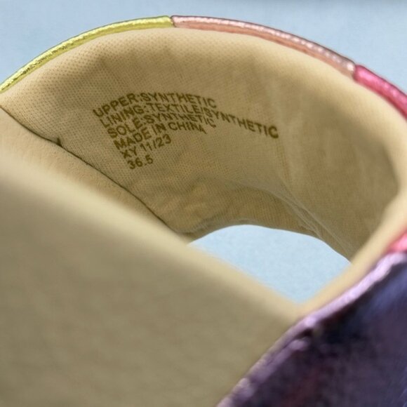 🆕 KURT GEIGER LONDON 🧿 NWOT Meena Eagle Pastel Metallic Slide, Sz 36.5 US 6.5 - Picture 12 of 12